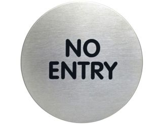 DURABLE PICTOGRAM SIGN NO ENTRY 83MM STAINLESS STEEL