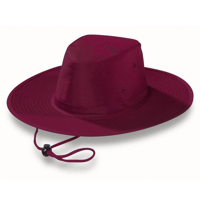 maroon wide brim hat